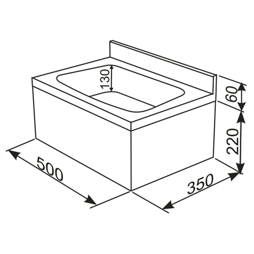 Umywalka 500x350x(h)220 mm