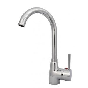 Chrome-Plated Single Lever Deck Mounted Kitchen Faucet with Swivel Spout 160 mm, Height 230 mm