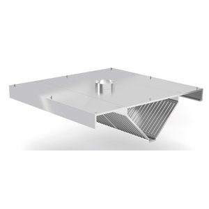 INOXI Okap centralny skośny ze stali nierdzewnej | 1300x1600x(h)450 mm