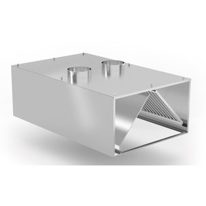 INOXI Stainless steel wall mounted induction hood | 1300x1000x(h)450 mm
