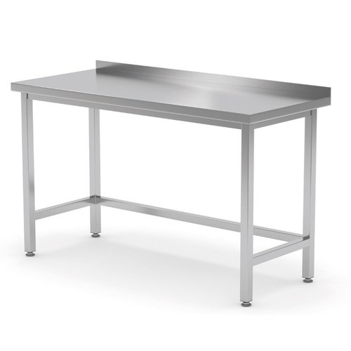 INOXI Stół przyścienny ze stali nierdzewnej wzmocniony bez półki | 1500x600x(h)850 mm