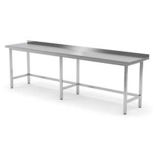 INOXI Stół przyścienny ze stali nierdzewnej wzmocniony bez półki | 2200x700x(h)850 mm
