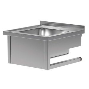 INOXI Stół wiszący ze stali nierdzewnej ze zlewem | 700x600x(h)300 mm