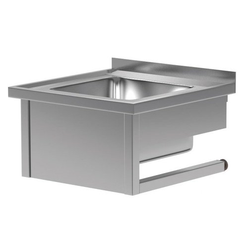 INOXI Stół wiszący ze stali nierdzewnej ze zlewem | 700x600x(h)300 mm