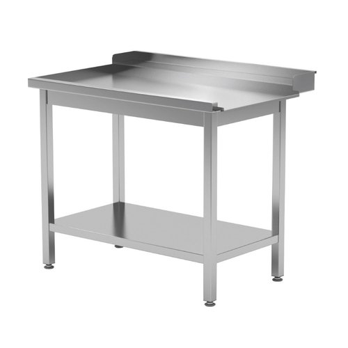 INOXI Stół wyładowczy ze stali nierdzewnej do zmywarek z półką - lewy | 1300x760x(h)850 mm
