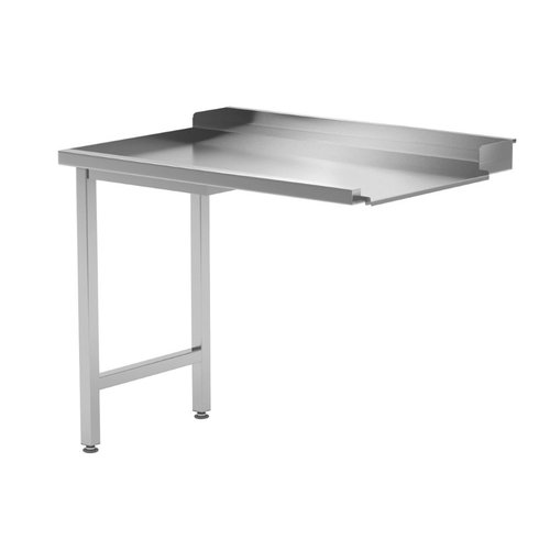 INOXI Stół wyładowczy ze stali nierdzewnej do zmywarek na dwóch nogach - lewy | 900x700x(h)850 mm