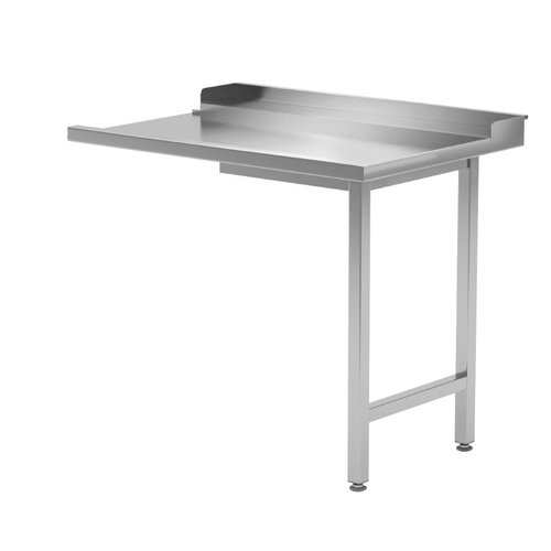 Stół wyładowczy ze stali nierdzewnej do zmywarek na dwóch nogach - prawy | 1000x700x(h)850 mm