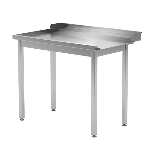 Stół wyładowczy ze stali nierdzewnej do zmywarek bez półki - lewy | 800x760x(h)850 mm