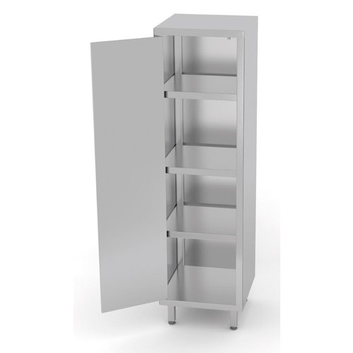 INOXI Szafa magazynowa ze stali nierdzewnej z drzwiami na zawiasach | 500x700x(h)2000 mm INOXI Szafa magazynowa ze stali nierdzewnej z drzwiami na zawiasach | 500x700x(h)2000 mm
