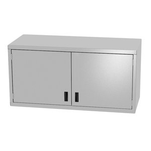 INOXI Szafka wisząca ze stali nierdzewnej z drzwiami na zawiasach, dwoje drzwi | 1000x400x(h)600 mm
