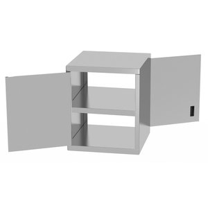 INOXI Szafka przelotowa ze stali nierdzewnej z drzwiami na zawiasach | 600x400x(h)600 mm