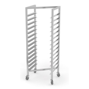 INOXI Regał jezdny ze stali nierdzewnej na tace piekarnicze - typ Z | 14x 400x600 mm