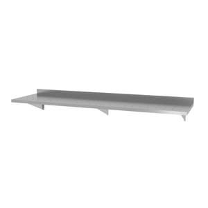 INOXI Półka wisząca ze stali nierdzewnej na konsolach, perforowana z trzema konsolami | 1800x400x(h)250 mm