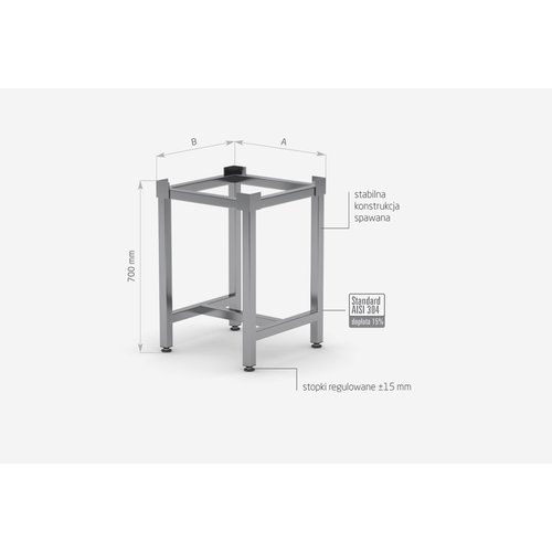 Podstawa ze stali nierdzewnej pod kloc masarski | 500x400x(h)700 mm