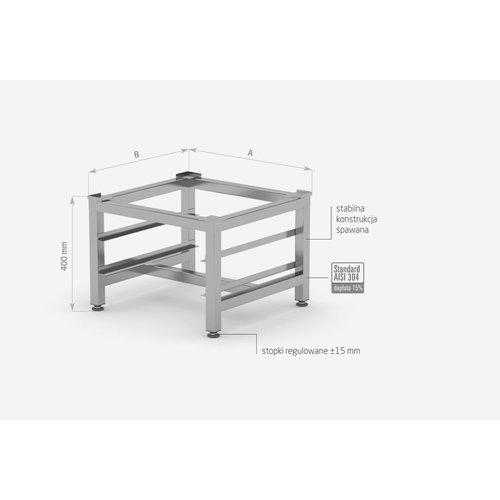 INOXI Podstawa ze stali nierdzewnej pod zmywarkę | 595x565x(h)500 mm