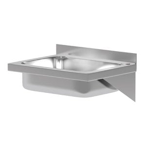 INOXI Stainlesss steel wall mounted wash basin 400x295x(h)150 mm, rectangular chamber | 400x447100x(h)0 mm