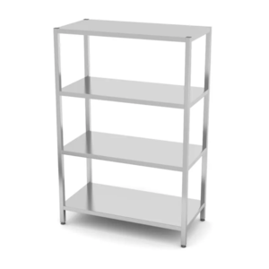 Skręcany regał magazynowy ze stali nierdzewnej 4 półki pełne | 1000x400x(h)1800 mm