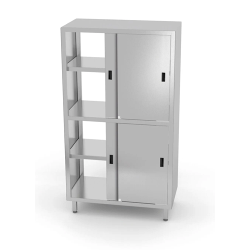 Skręcana szafa przelotowa ze stali nierdzewnej z drzwiami suwanymi | 800x700x(h)1800 mm