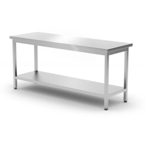 Skręcany stół ze stali nierdzewnej roboczy centralny z półką | 800x700x(h)850 mm