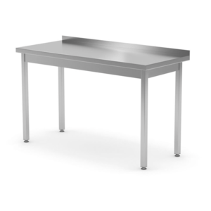 Skręcany stół ze stali nierdzewnej przyścienny bez półki | 600x600x(h)850 mm