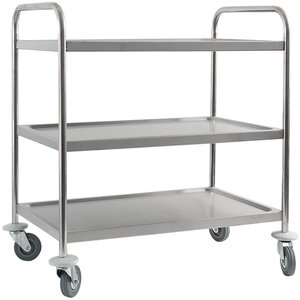 Stalgast Stainless steel waiter's trolley 3-shelves 860x540x(h)920 mm, screwed