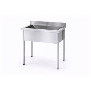INOXI Stół z basenem jednokomorowym INOXI ECO LINE 800x600x(h)850 mm, skręcany