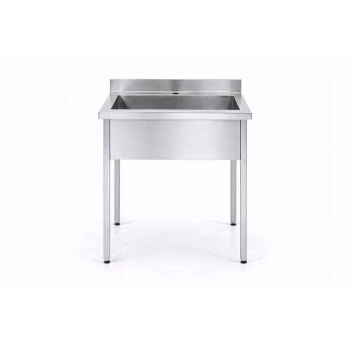 INOXI Stół z basenem jednokomorowym INOXI ECO LINE 800x600x(h)850 mm, skręcany