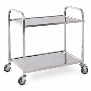 INOXI Wózek kelnerski 2-poziomowy, ze stali nierdzewnej INOXI, 705x405x(h)810mm, skręcany