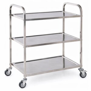INOXI Wózek kelnerski 3-poziomowy, ze stali nierdzewnej INOXI, 805x460x(h)900mm, skręcany