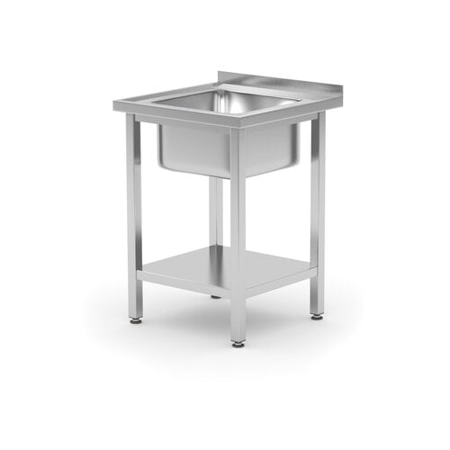 INOXI Stół ze zlewem i półką | 600x600 mm, skręcany
