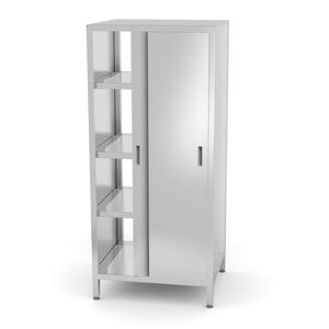 INOXI Szafa przelotowa ze stali nierdzewnej z drzwiami suwanymi o wymiarach 800x700x(h)1800 mm, skręcany
