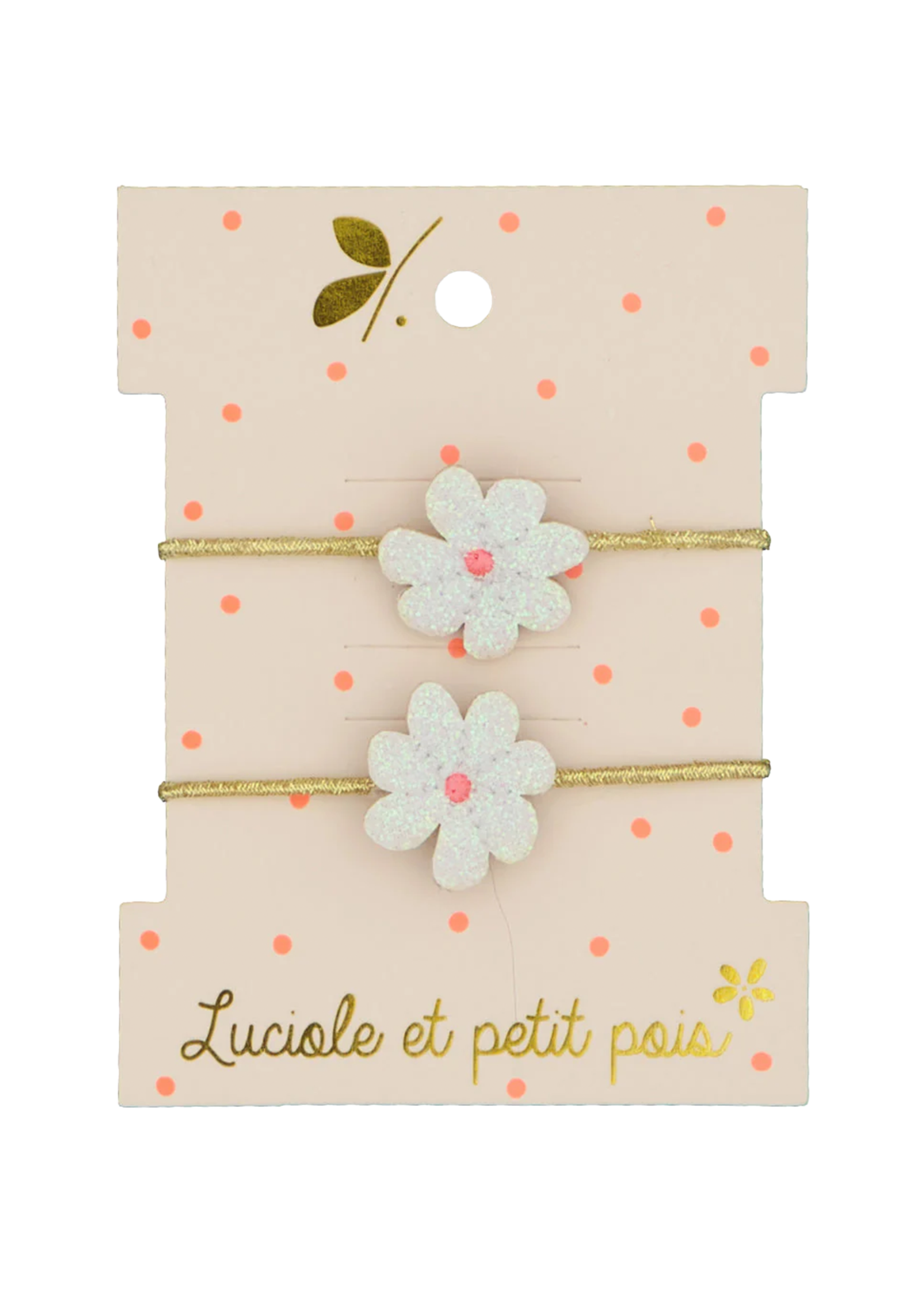 Luciole et Petit Pois Elastiekjes Mini Witte Bloemen