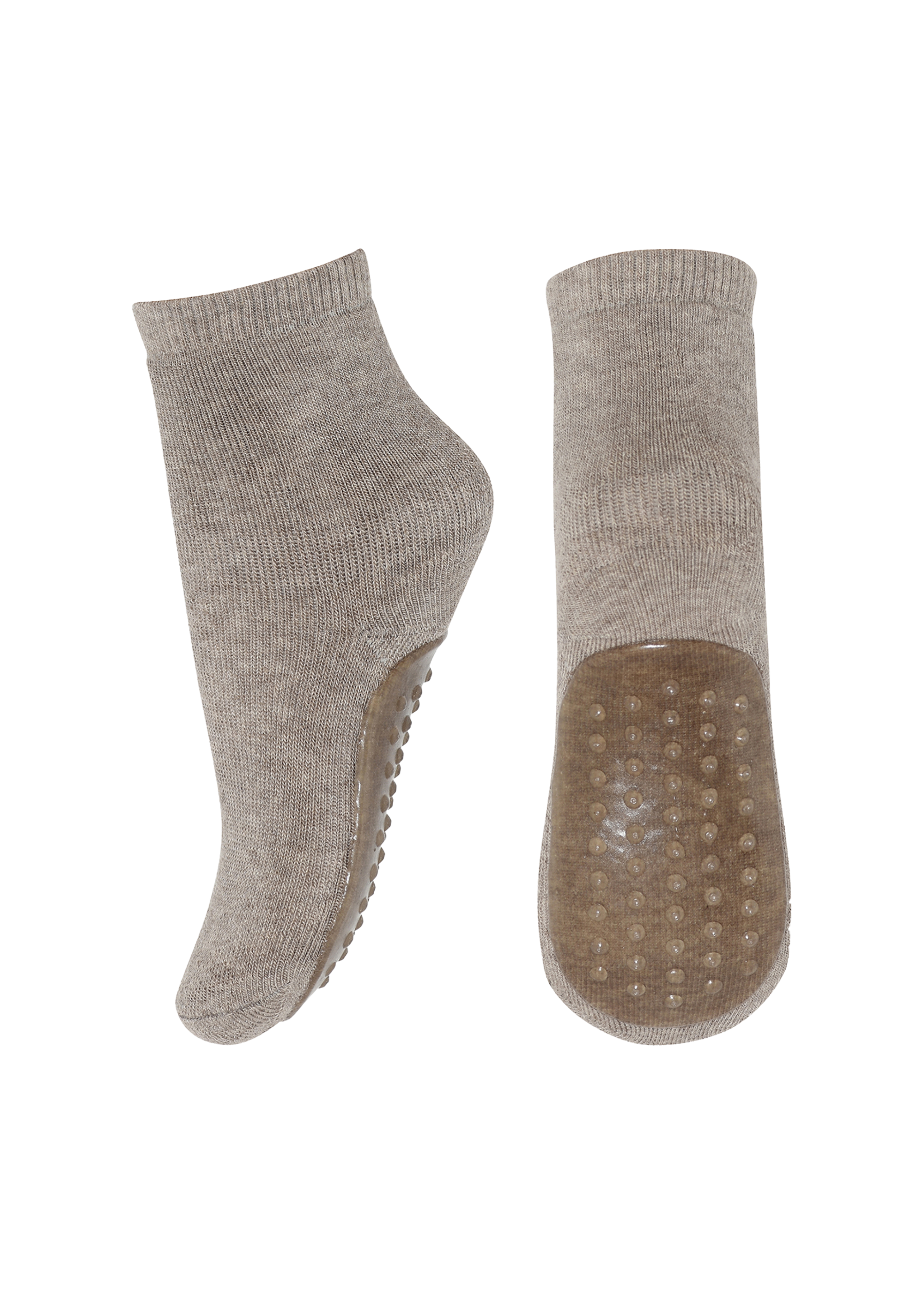 MP Denmark Wool socks anti-slip - Light Brown Melange