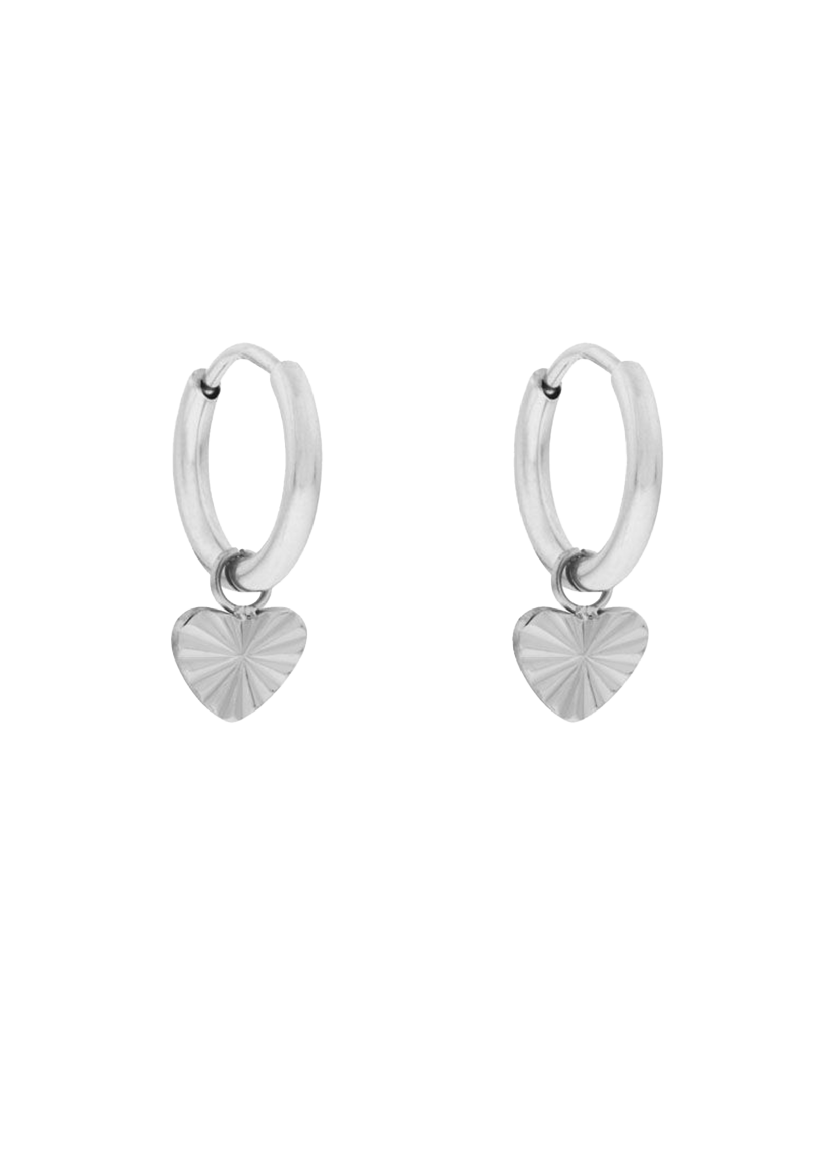 Essentialistics Oorbellen Mini Flamed Heart Silver