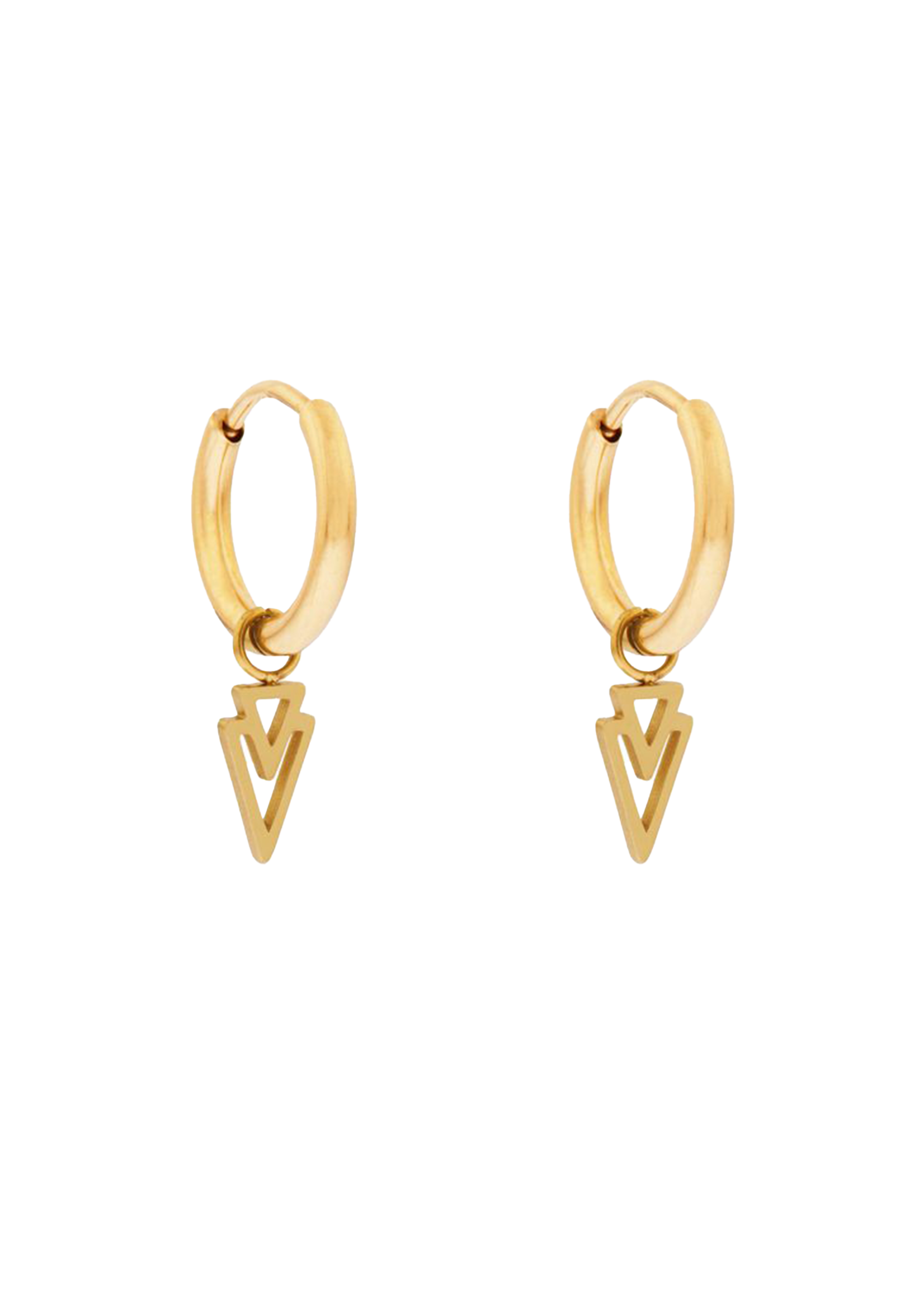 Essentialistics Oorbellen Mini Open Triangles Gold