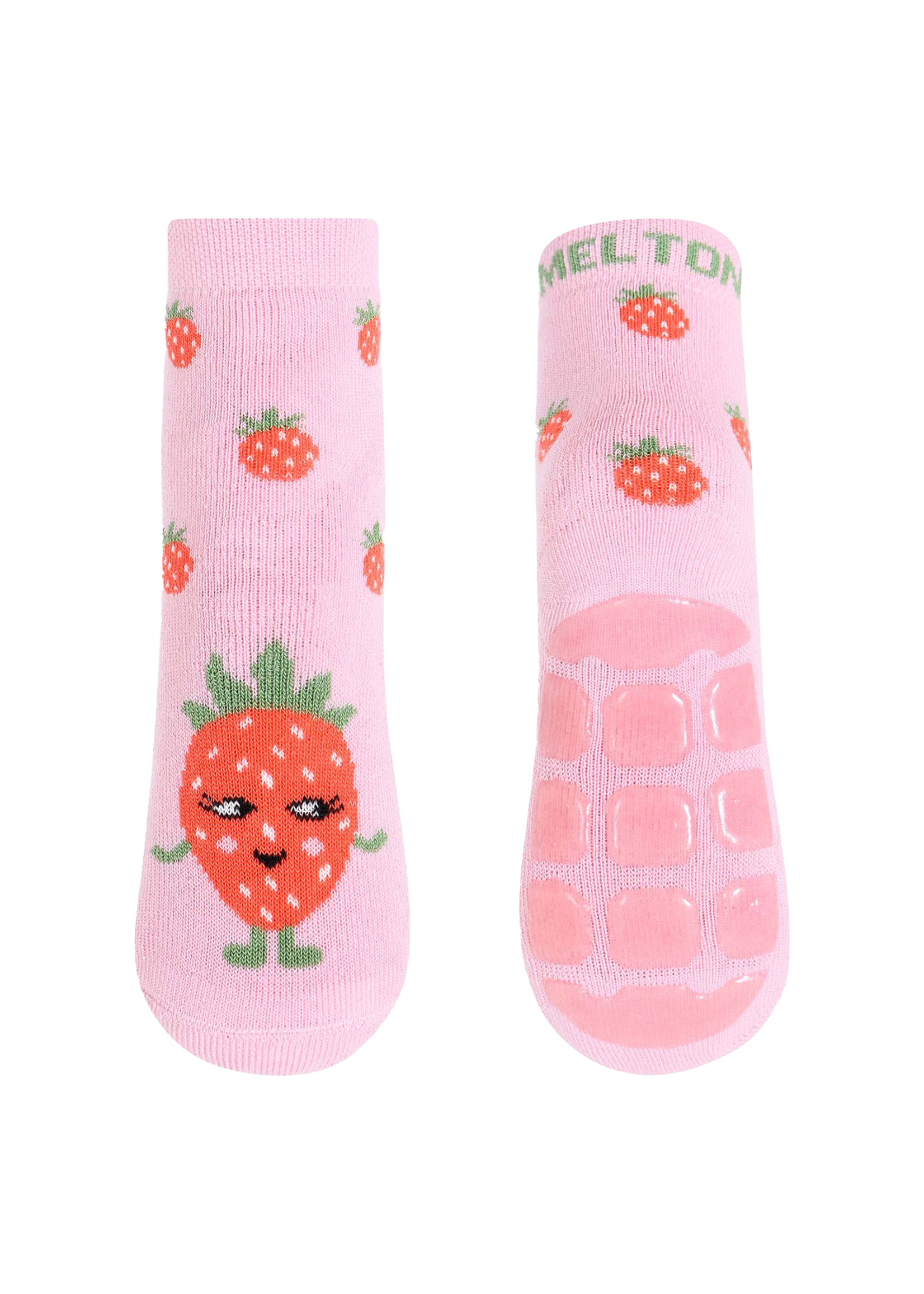 Melton Strawberry socks – anti-slip Pink Nectar