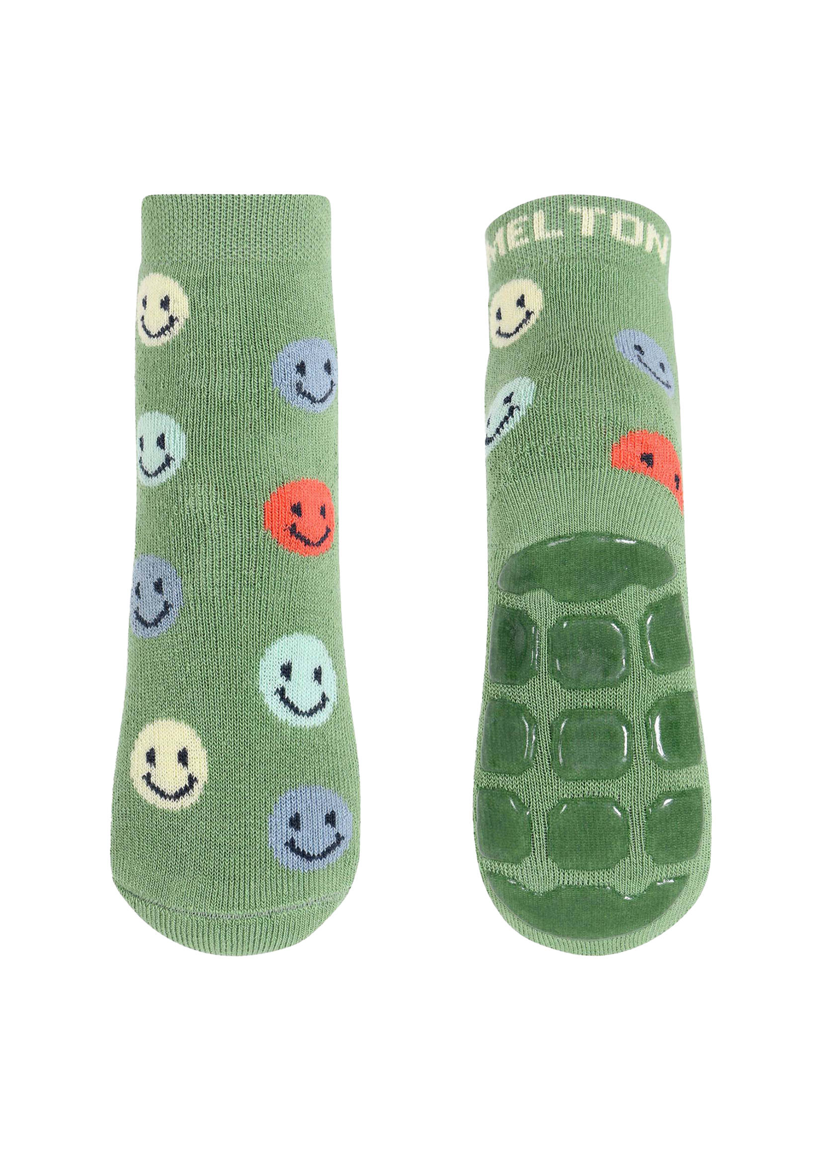 Melton Smile socks – anti-slip Watercress