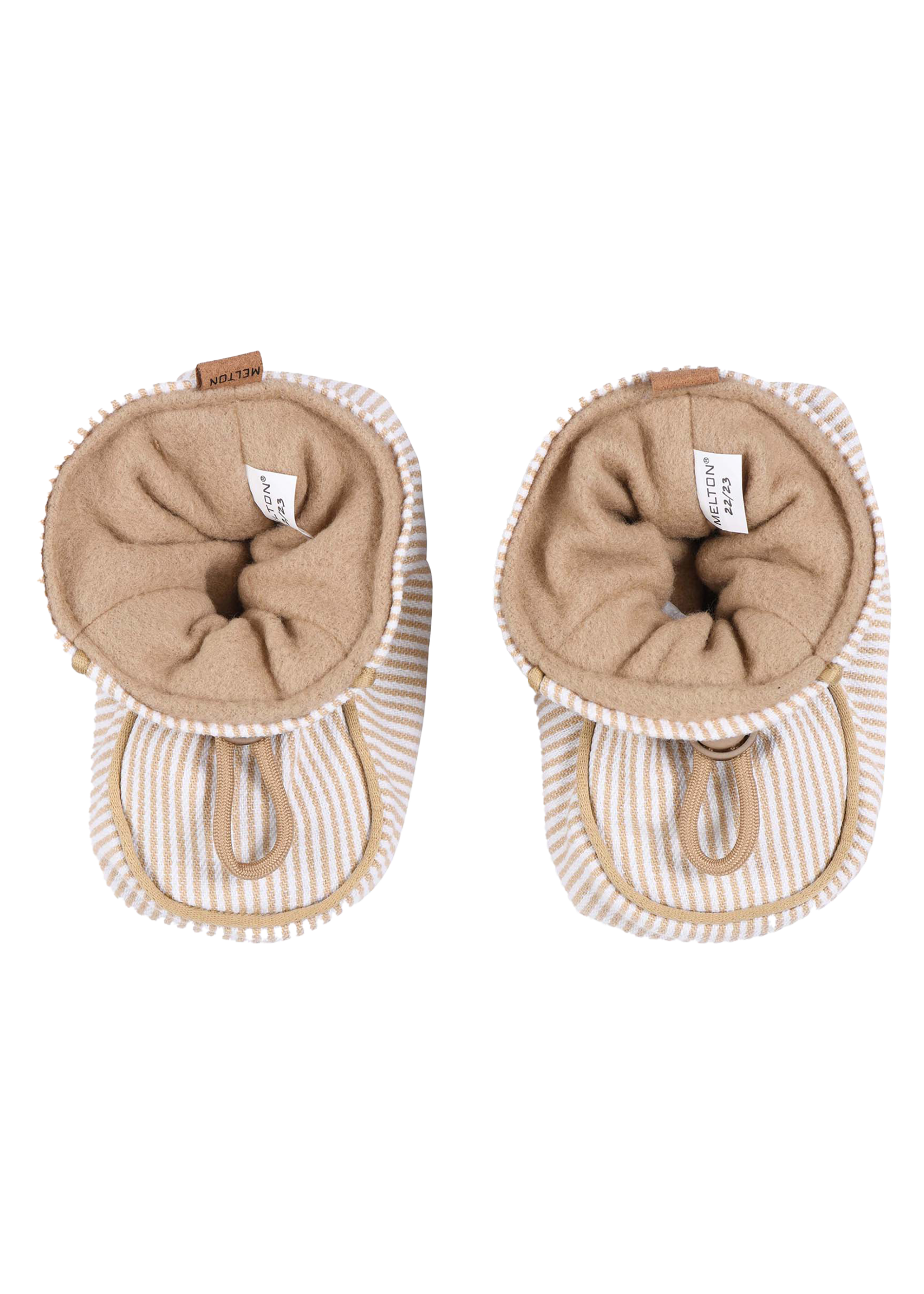 Melton Striped textile slippers Beige