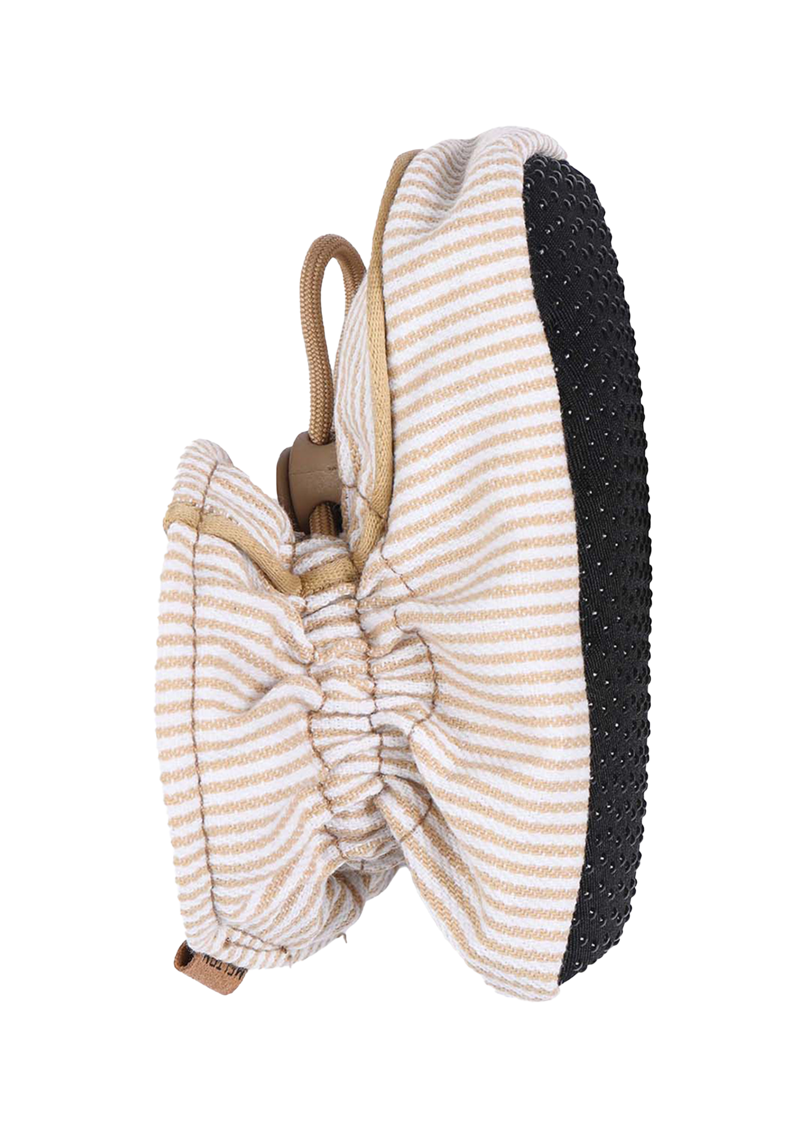 Melton Striped textile slippers Beige