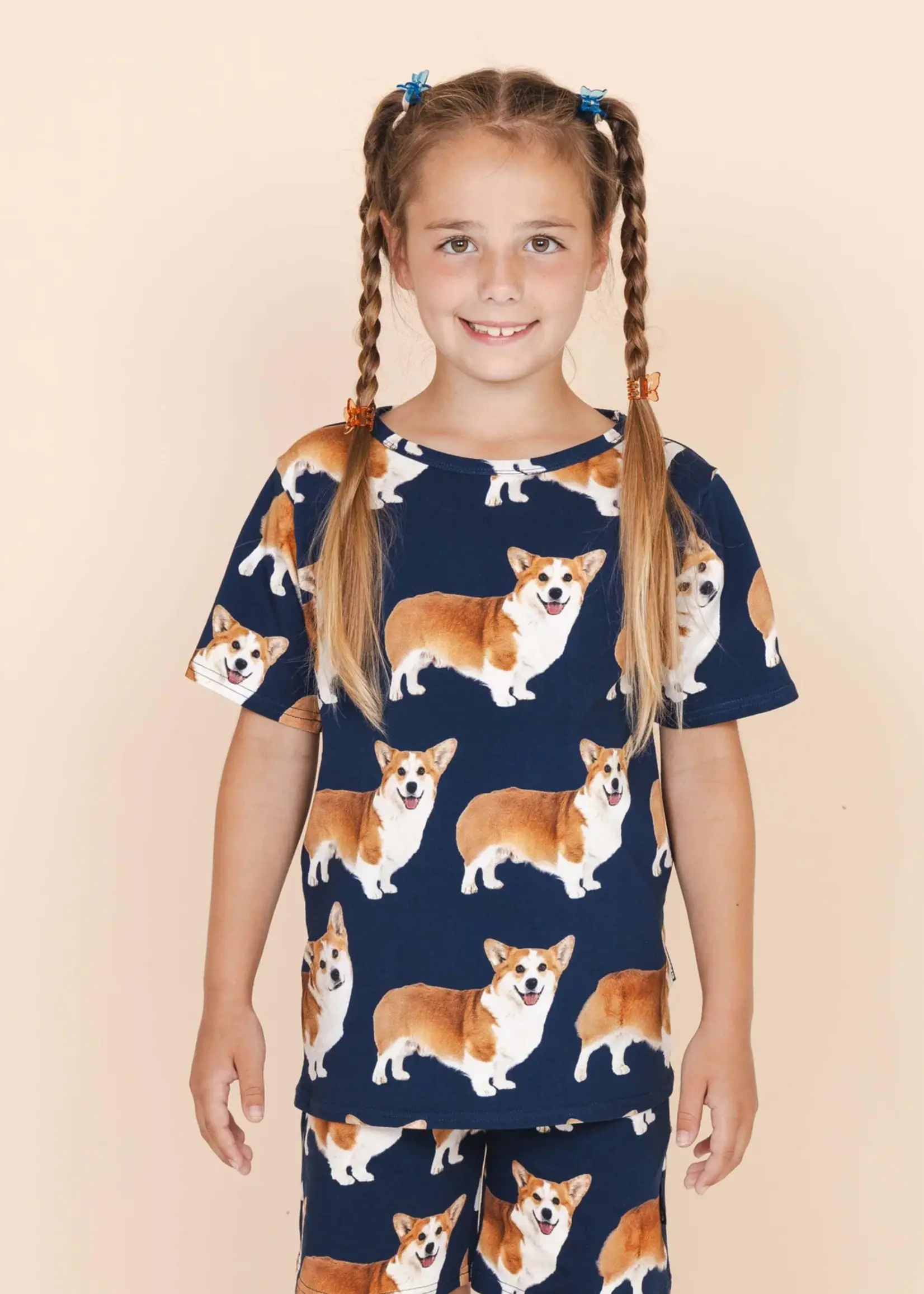 Snurk Corgi Navy Shorts Kids