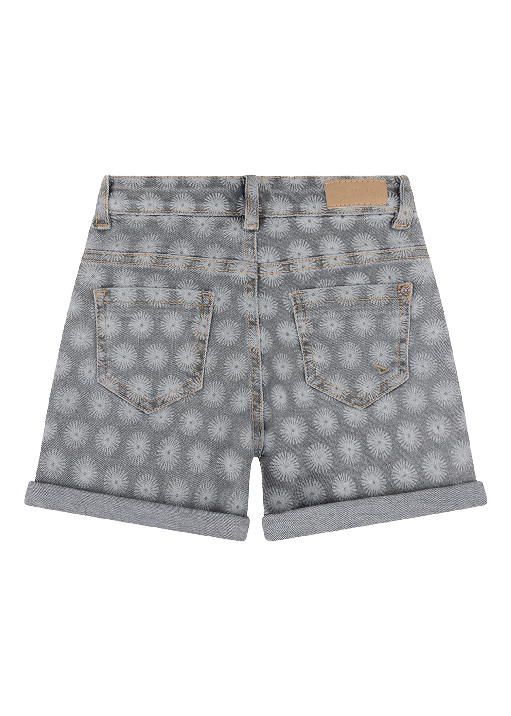 Daily 7 Denim Short Wide Fit Printed Grey Denim