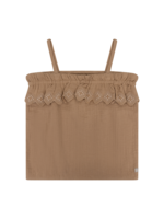 Daily 7 Singlet Muslin Broderie Camel Sand