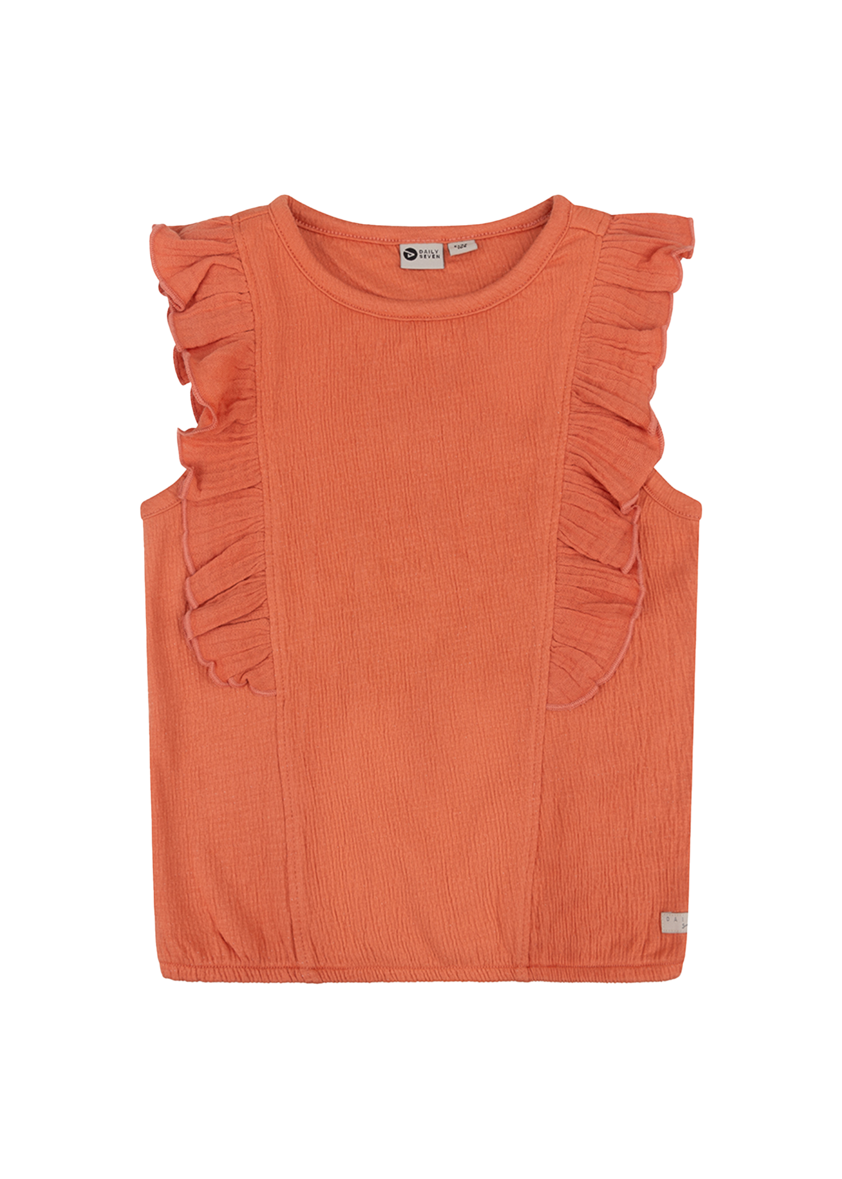 Daily 7 Organic Singlet Ruffle Structure Peach Melba