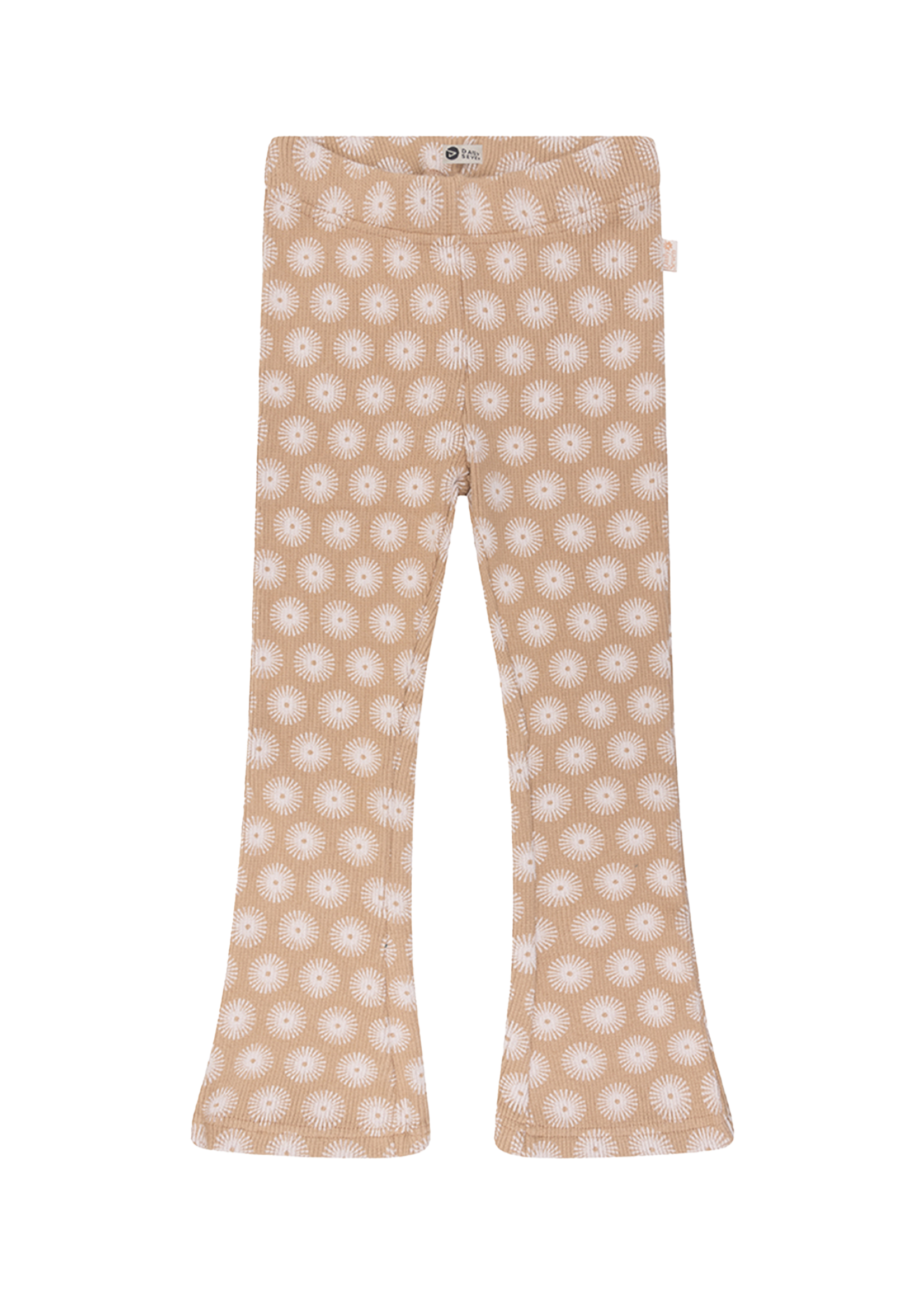 Daily 7 Organic Flared Rib Printed Pants Camel Sand