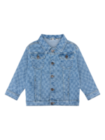 Daily 7 Oversized Printed Denim Jacket Medium Denim