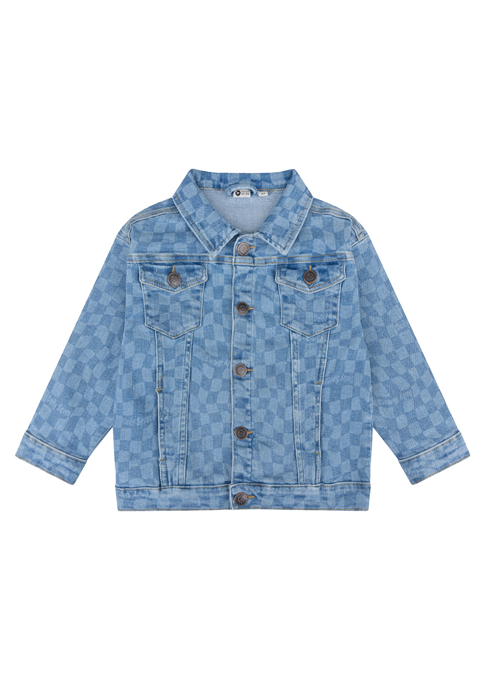 Daily 7 Oversized Printed Denim Jacket Medium Denim