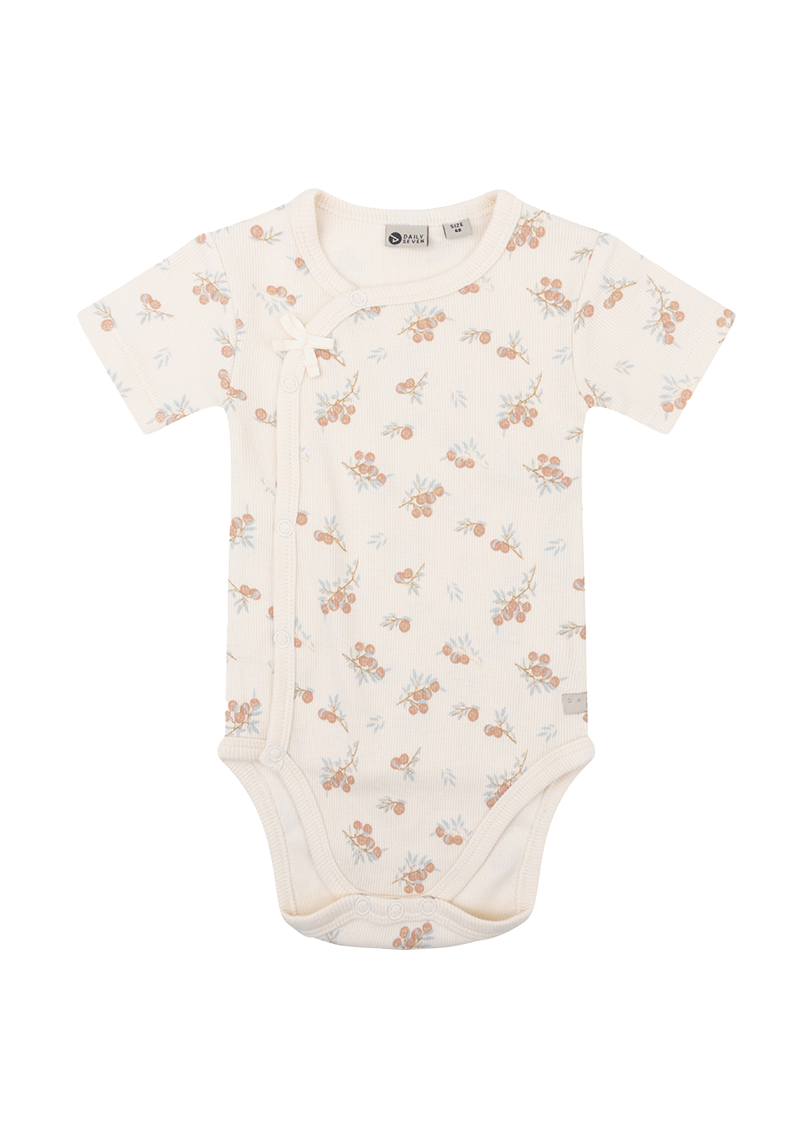 Daily 7 Organic Body Shortsleeve Wrap Berry Print Cream