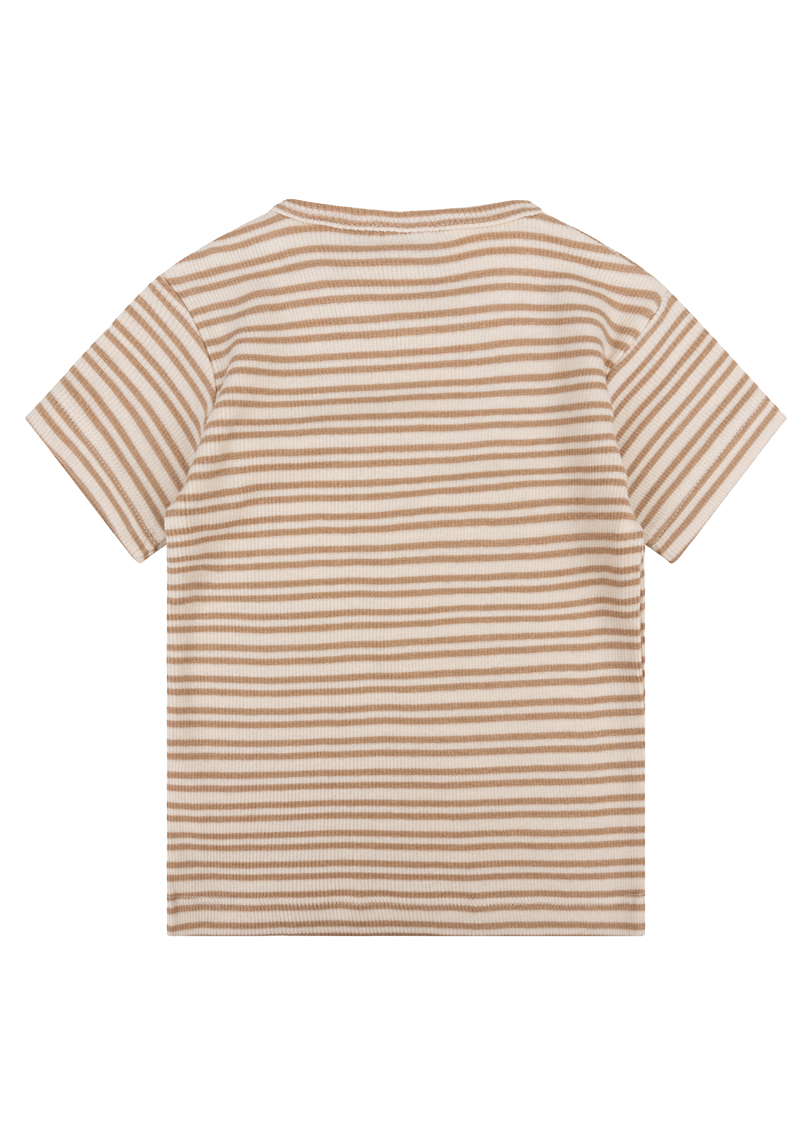 Daily 7 Organic T-shirt Shortsleeve Rib Stripe Cream