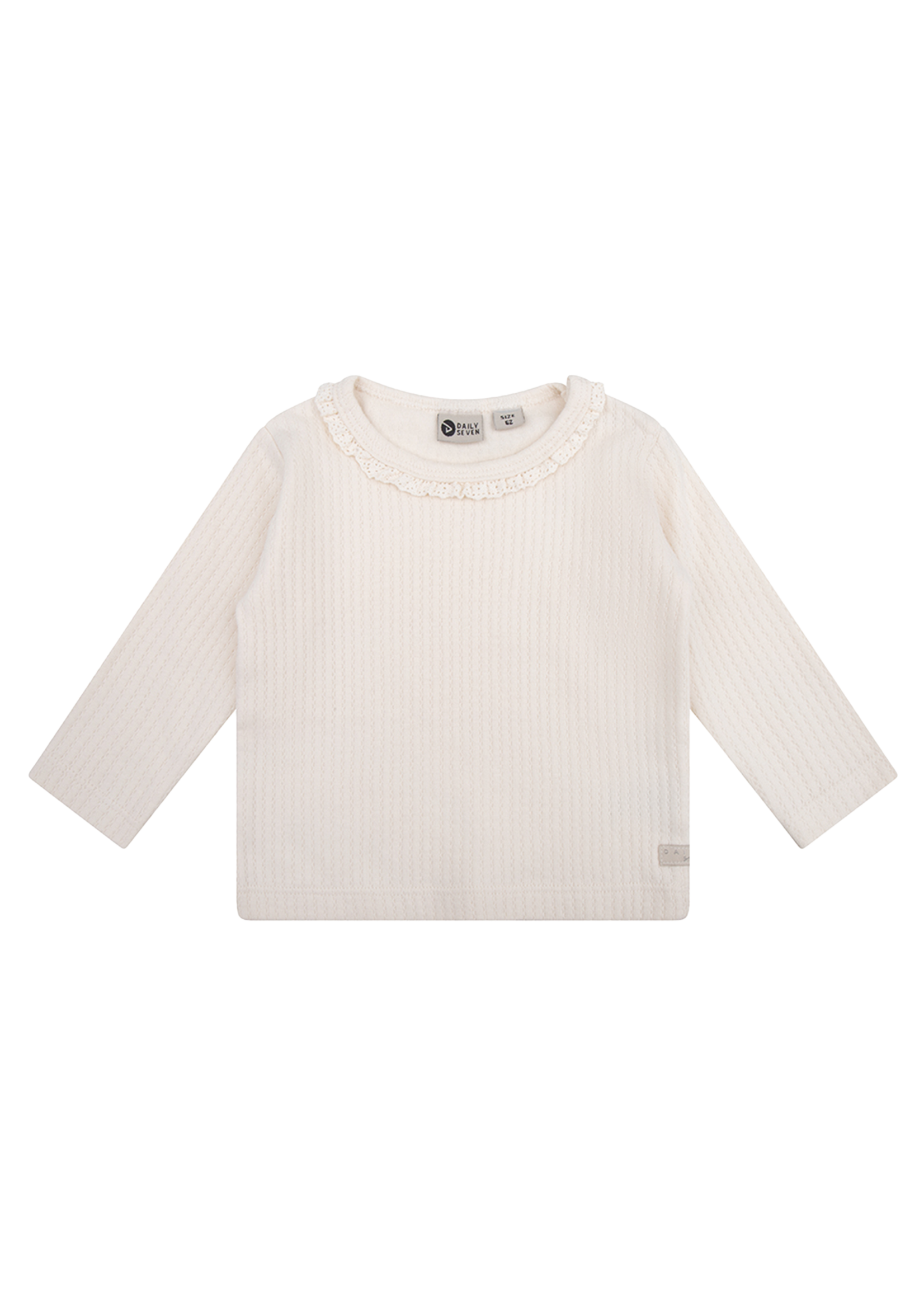 Daily 7 Organic T-shirt Longsleeve Fancy Rib Cream