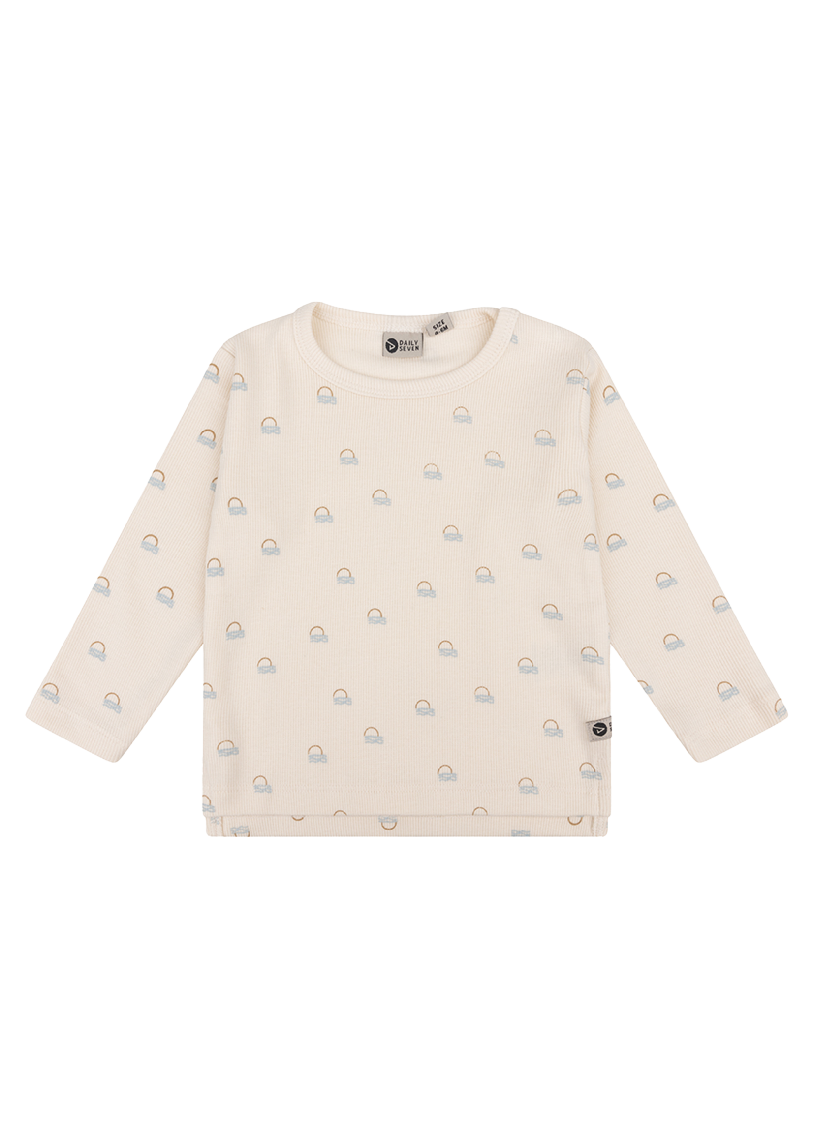 Daily 7 Organic T-shirt Longsleeve Sunset Rib Cream